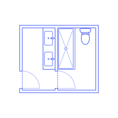 Layouts Bathrooms Primary Split Shower L Shape Icon Svg Vector, Free Vectors File